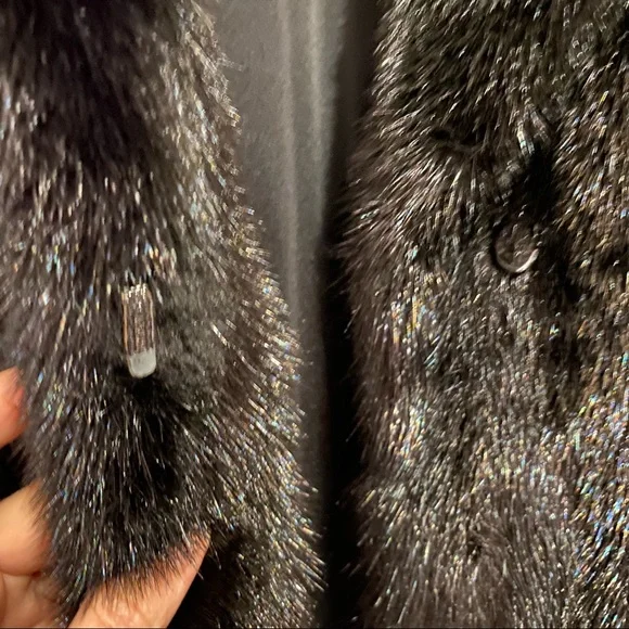 🌟HostPick🌟Real mink fur vintage coat - black - early 90s - Picture 7 of 17